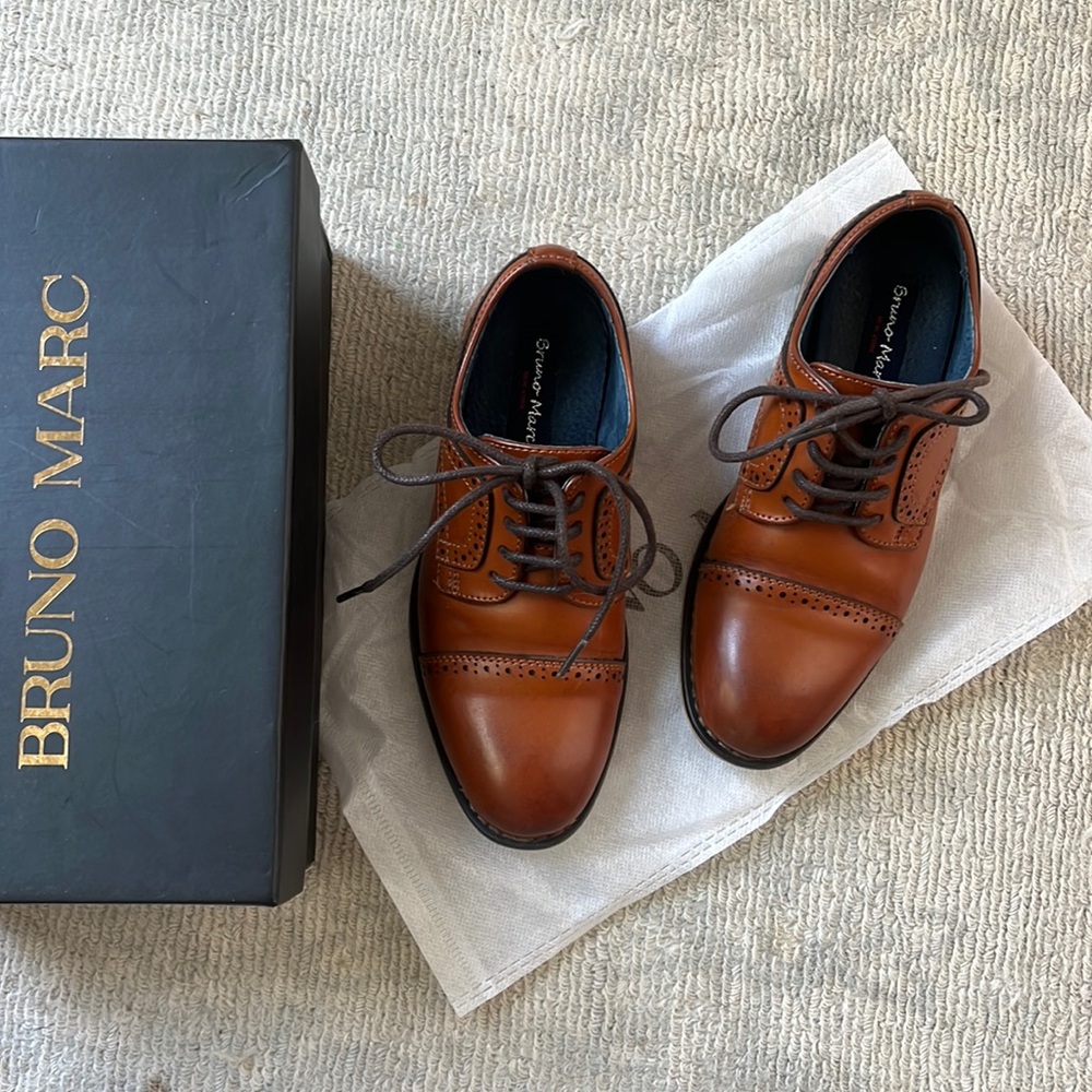 Boys brown dress shoes